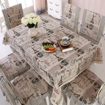 

Paris Tower style fabric rectangular table cloth coffee table cloth home chair cover cushion set