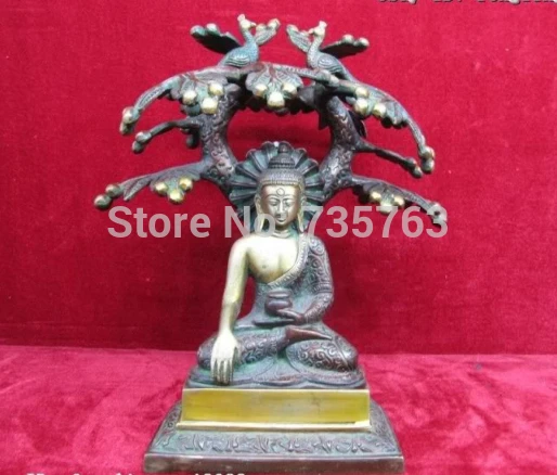 

xiuli 001729 Tibet Temple 100% Pure Bronze Copper banyan pipal Rula iSakyamuni Buddha Statue