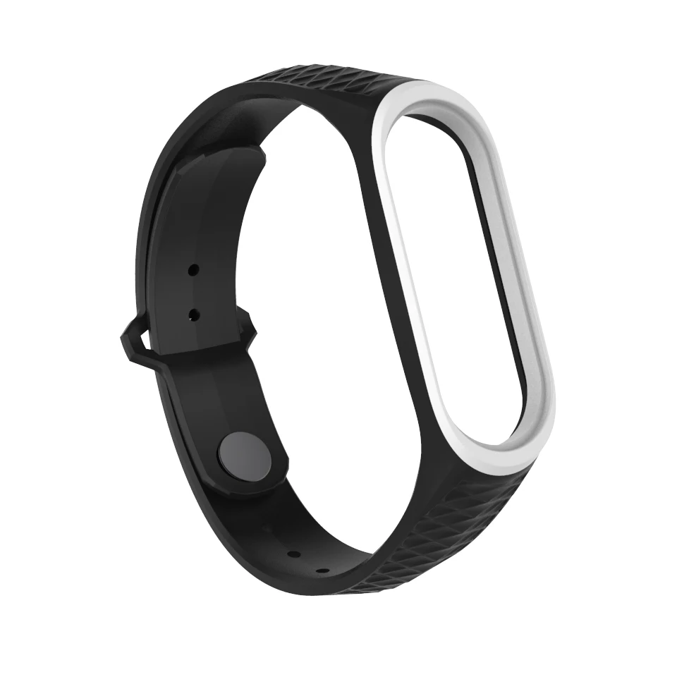 Mi jobs для mi band 4 ремешок силиконовый браслет для Xiao mi 4 3 ремешок умные аксессуары для mi band 4 3 Ремешок Браслет Aurora Sport - Цвет: black and white