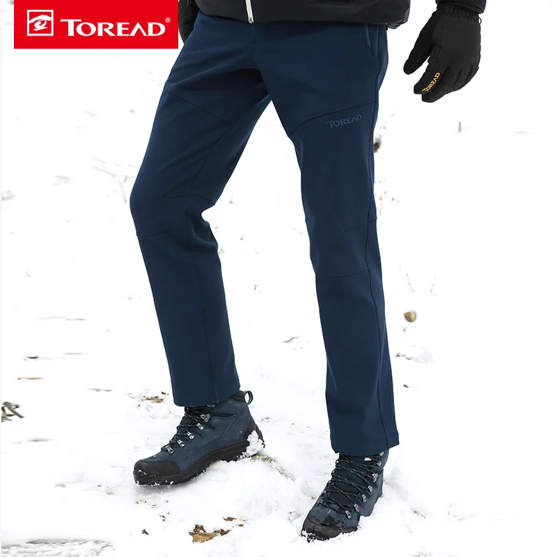 Toread nuevo invierno senderismo Camping pantalones de concha suave al aire libre a prueba de viento y transpirable añadir lana elástico Trekking pantalones HAMF91023