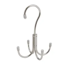 Stainless Steel 4 Hooks Hanger Rack Space Saving Multifunction Hooks for Handbag Neck Tie Clothes Belt Rack Neck Tie Hanger