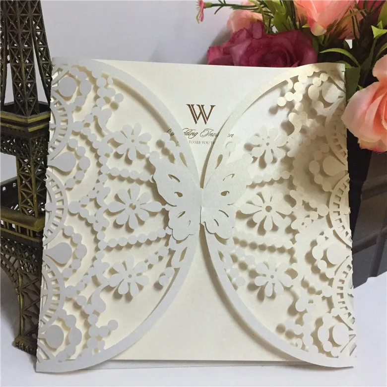 

Wedding favor wedding programs butterfly and star shape laser cut wedding invitations wholesale