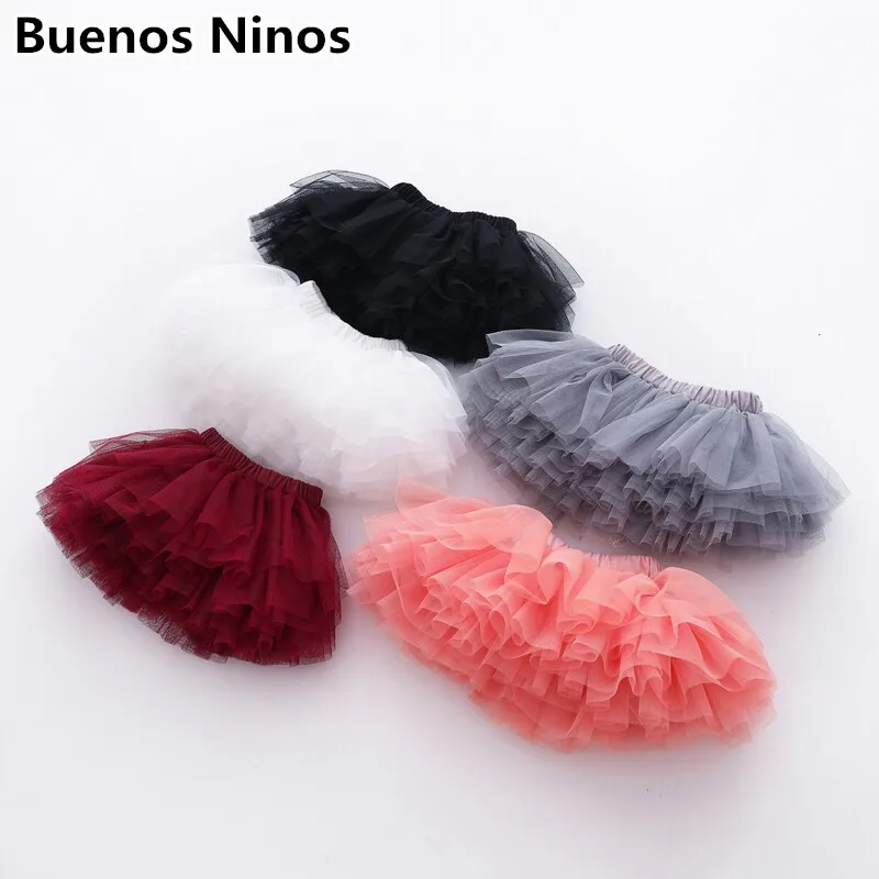 

2019 New Fashion Girls Solid Color Cotton Tulle Skirts Children Gauze TUTU Skirt Kids Casual Clothings 2-10Y