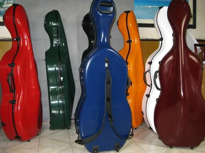 

New 4/4 Blue fiberglass cello hard case with wheells