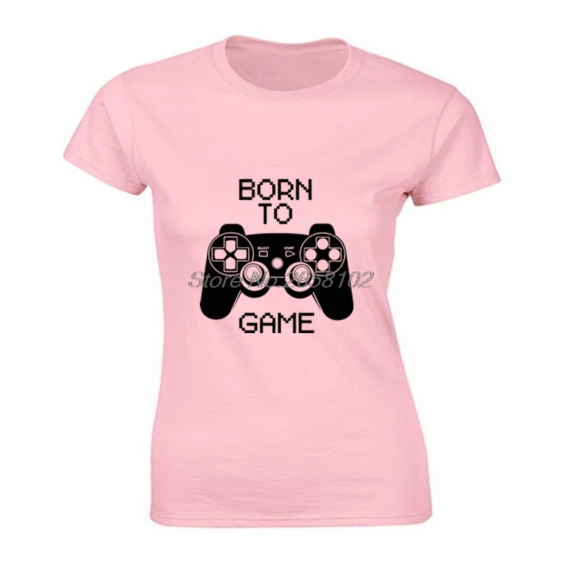 Футболка Born To Game Gamer Fuuny Женская хлопковая футболка с коротким рукавом летние