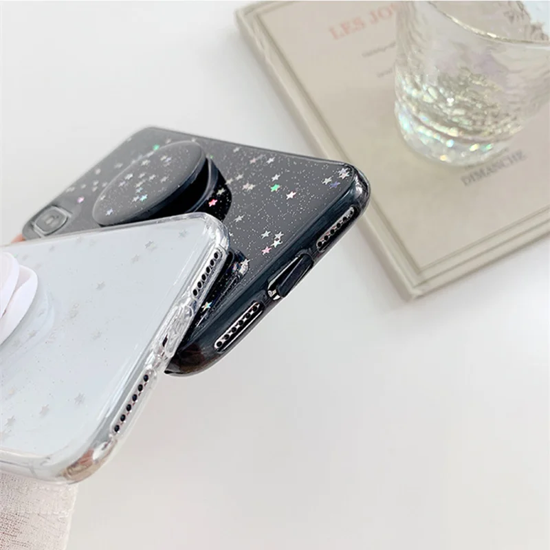 Блестящий складной чехол подставка со звездами для iphone 11 11Pro XS Max X XR 7 8 6 6s Plus