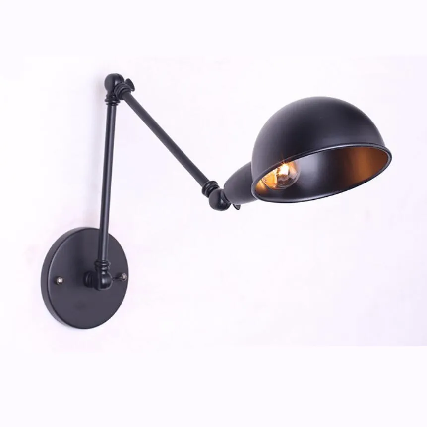 Simple retro black Wall lamps living room bedroom decoration art wall lights E27 bulb led lamps