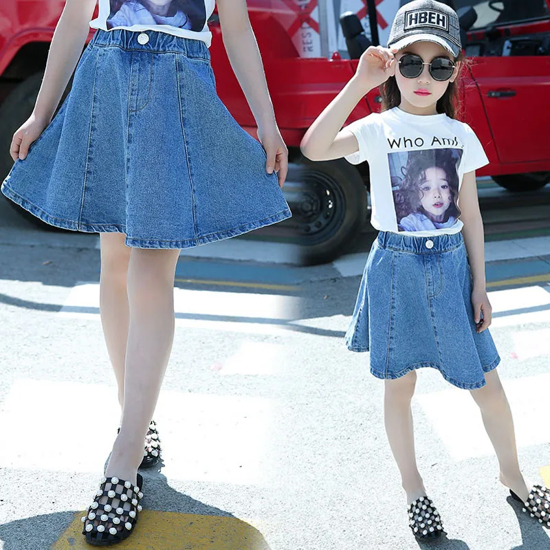 Blue Denim Mini Skirt for Girls Ages 4-13 - Children's Jeans Skirt image 4