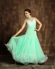 Ballroom Competition Dresses For Women New Light Green Lighting Tango Dancing Wear Lady’s Standard Ballroom Dance Dress