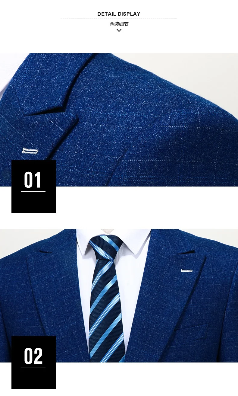 TIAN QONG, мужской темно-синий смокинг, модный приталенный костюм из трех предметов, Свадебный костюм жениха, S-4XL, мужские классические деловые костюмы QT268