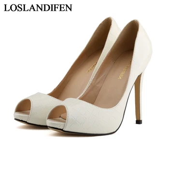 

Women Pump Shoes 2018 New Spring Autumn Woman Shoes High Heel Pumps Platform Black Purple Fashion Party Shoes NLK-C0080