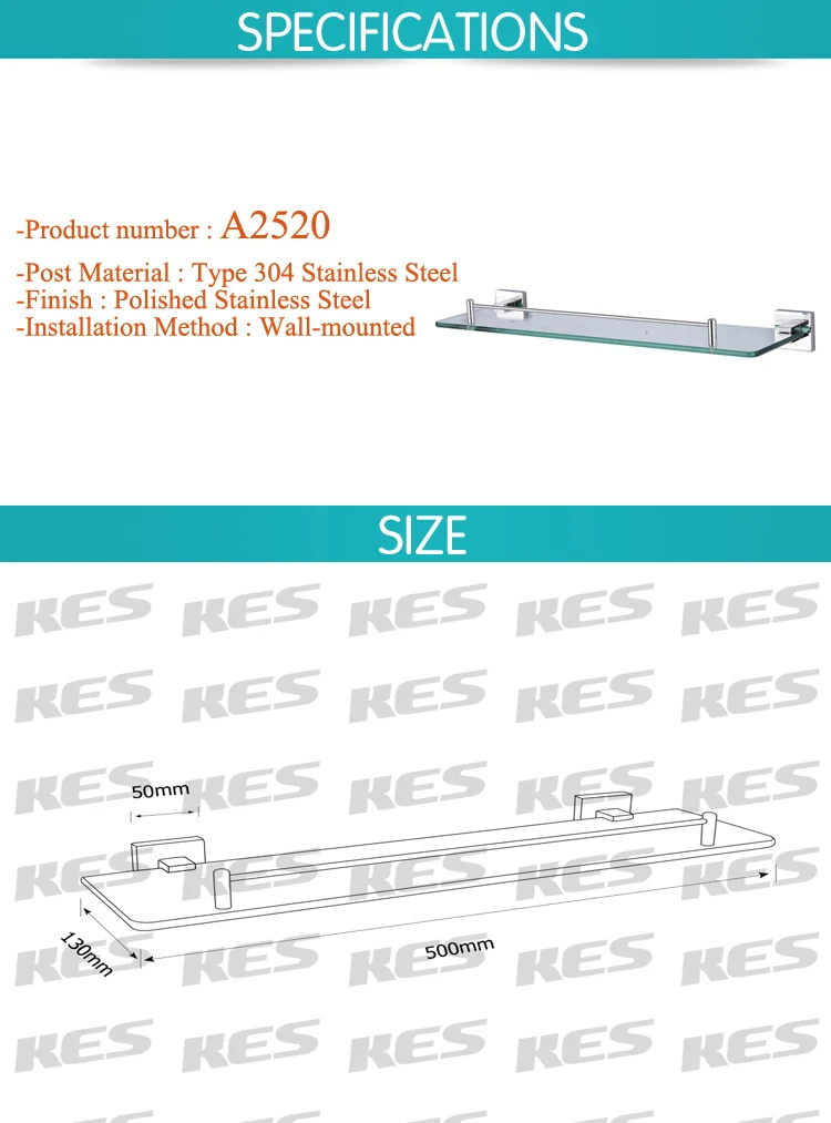 KES A2520 Ванная комната туалет Стекло 1 Ланч-бокс настенный держатель для туалетнных принадлежностей, полированная Нержавеющая сталь пост