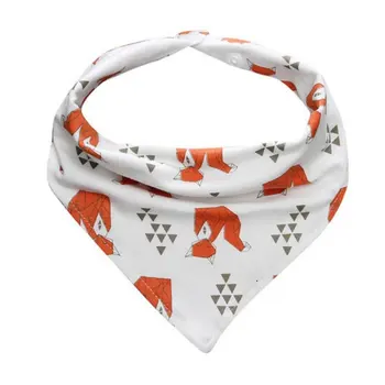 

2018 Baby Waterproof Bibs Triangle Cotton Baberos Double Layers Cartoon Animal Print Kids Bandana Dribble Bib Accessories