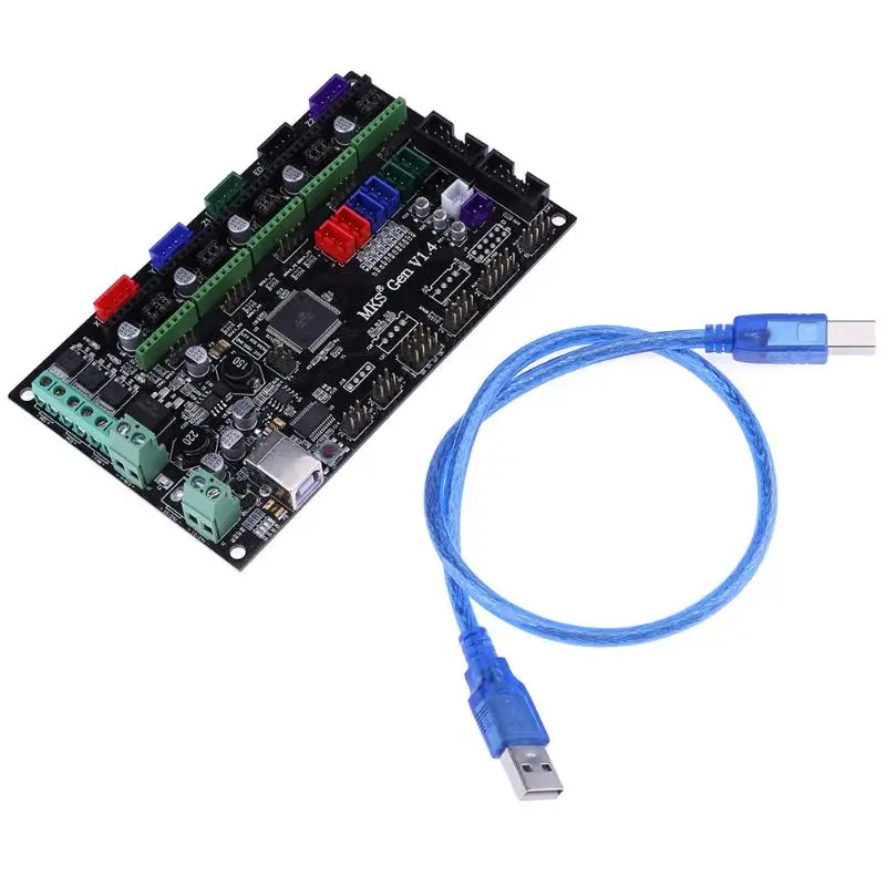 

High Quality Smooth Control Control Board+ Data Cable for 3D Printer MKS GEN V1.4 RAMPS 1.4 Arduino 2560 Board DRV8825 Hot Sale