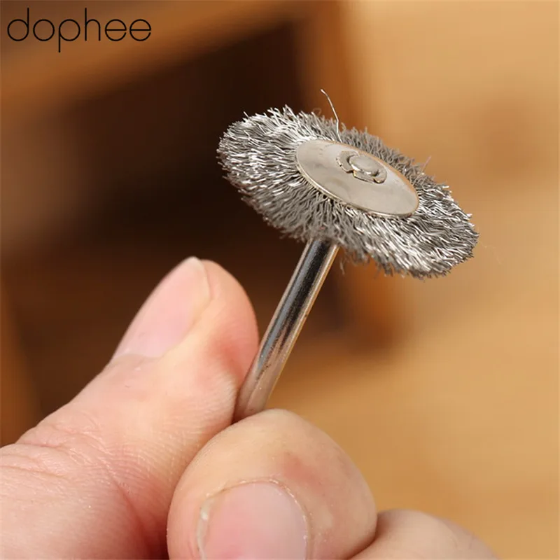 Щетки dophee со стальным хвостовиком 1/8 дюйма 20 шт. плоская щетка вращающиеся