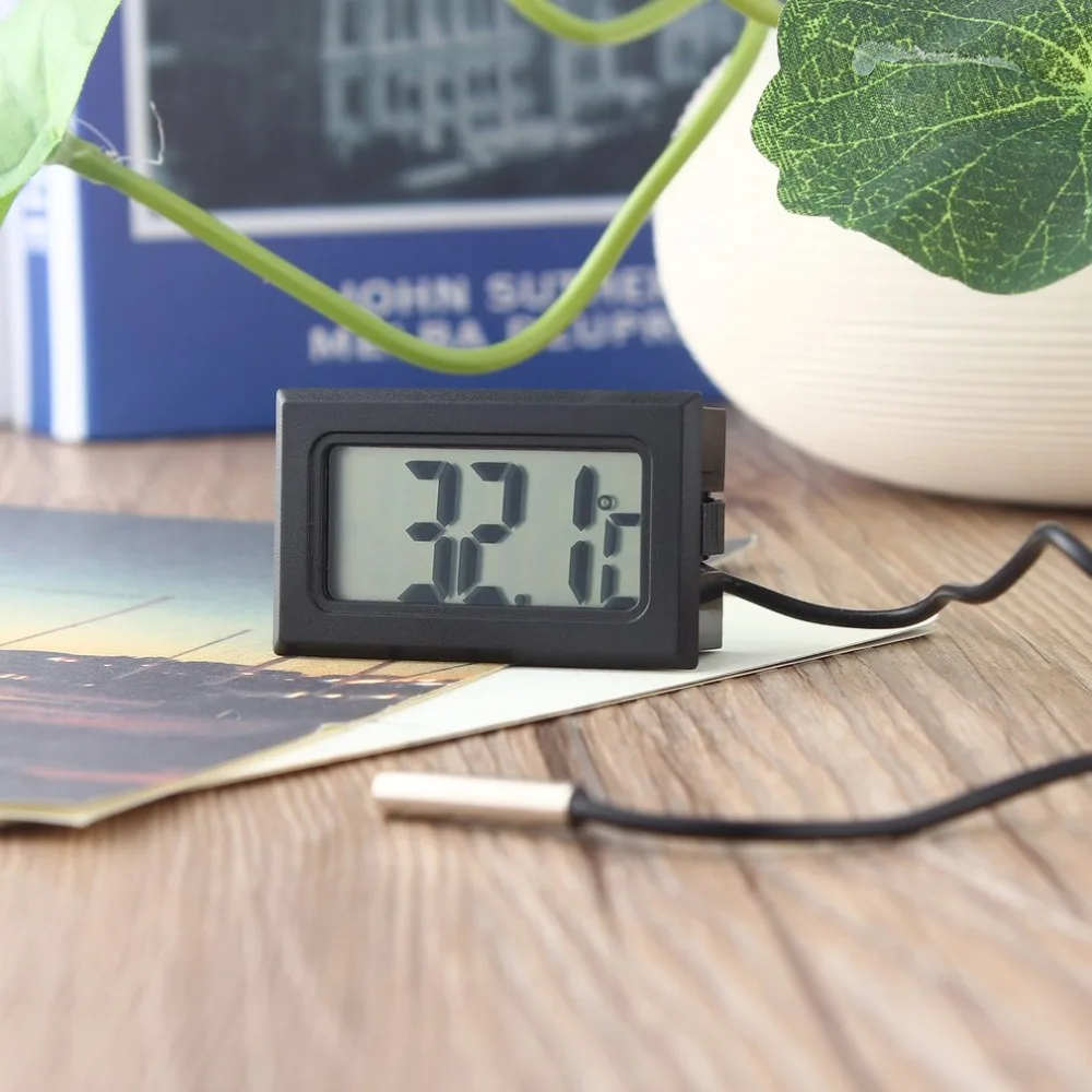 

TL8009 LCD Digital Thermometer for Freezer Temperature -50~110 Degree Probe Fridge Thermometer 1m Line with LR44 Button Battery