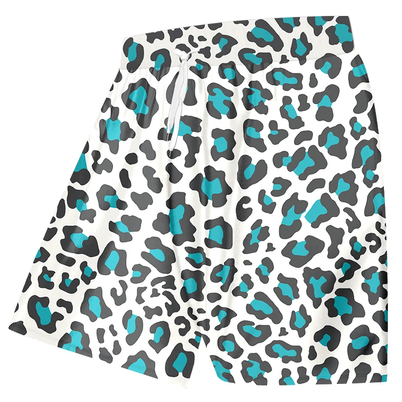 OGKB Casual Shorts Male New Gyms Animal 3D Printed Blue Leopard Streetwear Big Size Attire Summer Bermuda Beach Shorts Wholesale