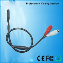 Мини высокий микрофон безопасности Аудио вход для микрофона DC Мощность кабель широкий диапазон для видеонаблюдения DVR(CS-6