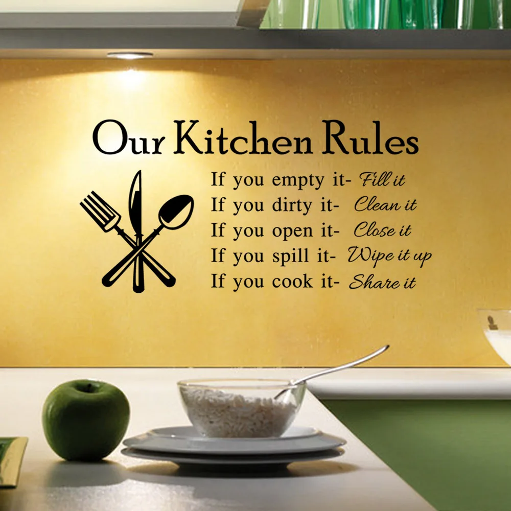 T433 Fashion text quotations kitchen wall stickers living ...