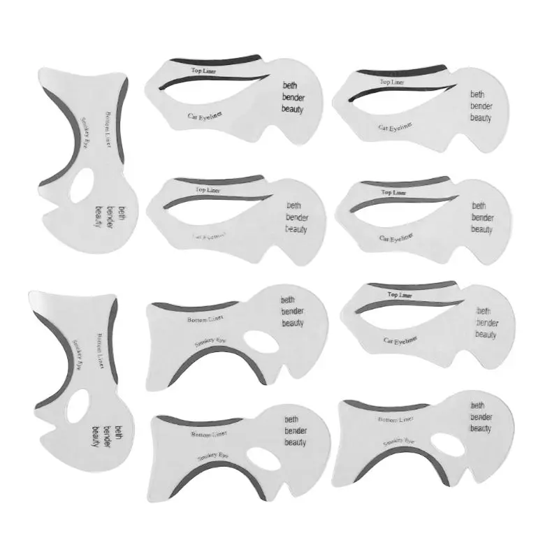 

2018 10 Pcs Eyeliner Drawing Template Cards Fashion Cosmetic Tool Kits Smoky Cat Eyes Makeup Accessory Beginner Use