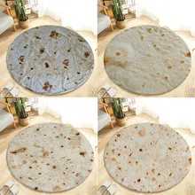 Комфортные пищевые творения Burrito обертывание одеяло круглый ковер для ванной комнаты 120 см для ванной комнаты и туалета коврик моющийся Tapete Banheiro tappeto416