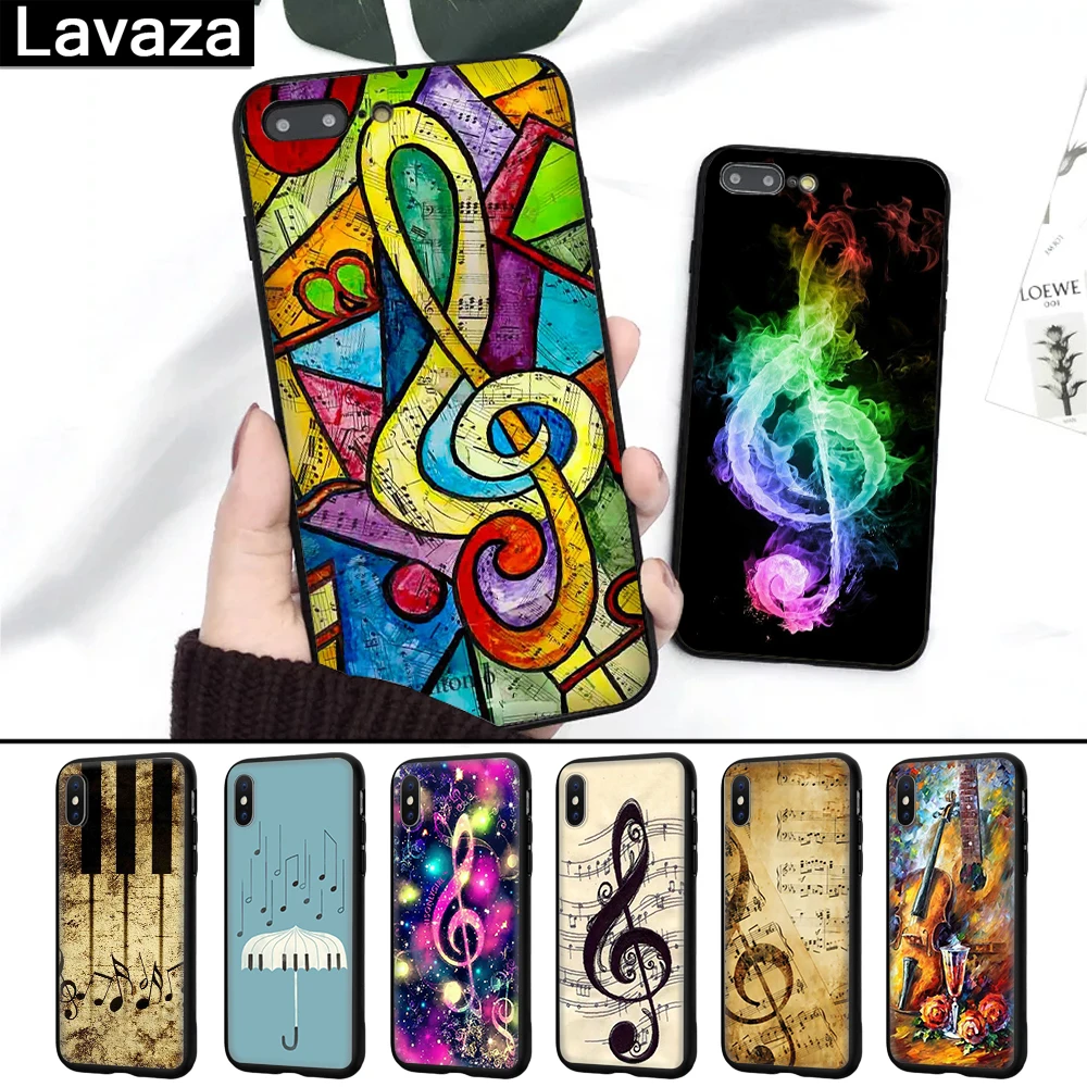 

Lavaza old musical note Music Silicone Case for iPhone 5 5S 6 6S 7 8 Plus X XR XS Max
