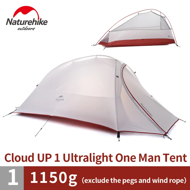 Best Offers Naturehike 1 Person Dome Tent Double-layer Outdoor Camping Ultralight 20D Silicone Tent NH15T001-T