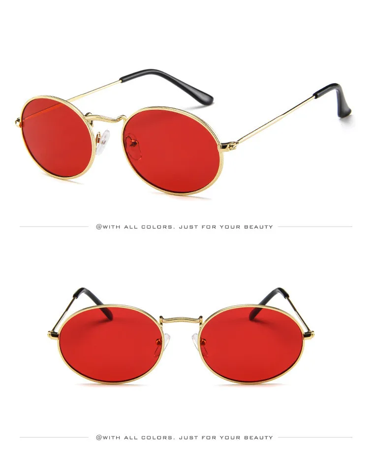Новые маленькие круглые солнцезащитные очки для женщин Ретро Женские винтажные Овальные Солнцезащитные очки металлические очки UV400 очки