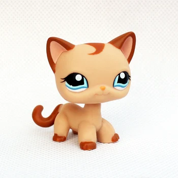 

Original pet shop toys standing #1024 light brown short hair cat cute animal kitty for kids