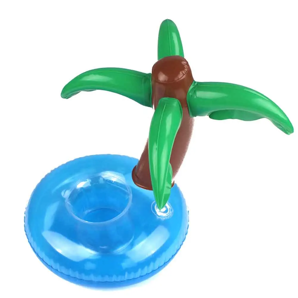

1 PC Cute Pink Flamingo Lemon Yellow Duck & Coconut Tree Floating Inflatable Drink Holder Cup Holder For Event&Party Supplies