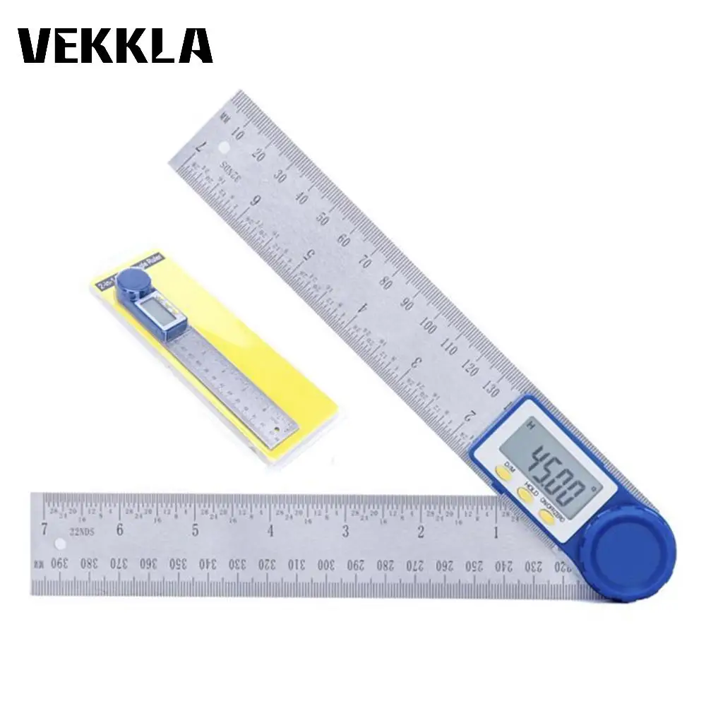  2in1 360 Degree Digital Angle Finder Ruler Stainless Steel Measure Angle Length Digital Ruler Protr