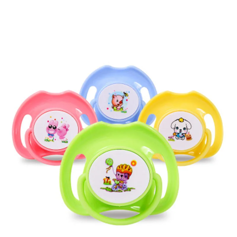 

Round / Flat Head 2016 Baby Soother Silicone Nipple Safety With Cover Baby Product Infant Pacifier 4 Colors More than 6 months