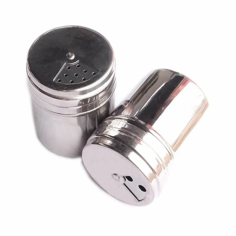 

1pc Seasoning Bottle Jar Stainless Steel Condiment Tank Box Spice Sugar Salt Pepper Storage Bottle Kitchen Cooking Seasoning Box