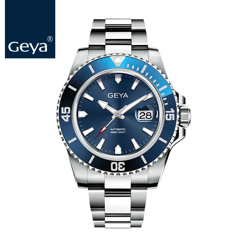 Geya Miyota мужские часы Submariner Diver RLX люксовый бренд Мужские часы зеленый светящийся сапфир автоматические механические наручные часы - Цвет: G78022GWB