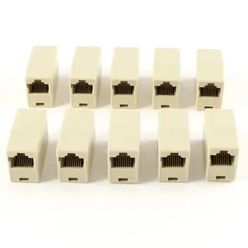 

WSFS Hot 10 Pcs RJ45 8P8C Double Ports Female Plug Telephone Connector