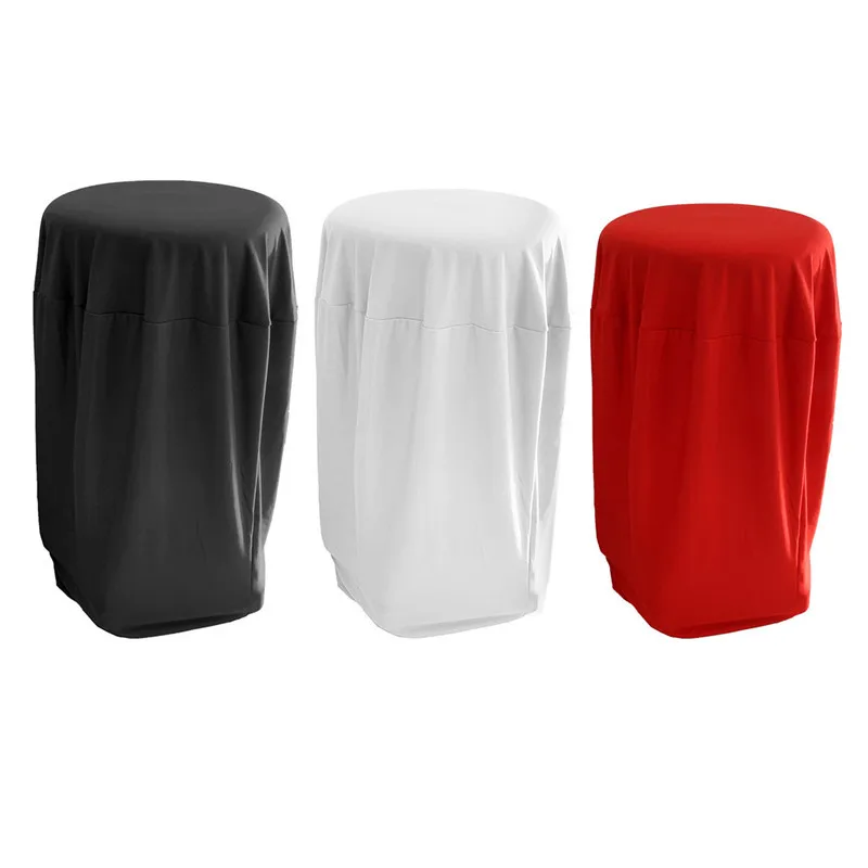 Tall Tail Tables For High Contrast White Throw Pillows Fashion Lycra Stretch Tail Table Cloth Spandex Cover Wedding Event Bar Decorative Round Tablecloth