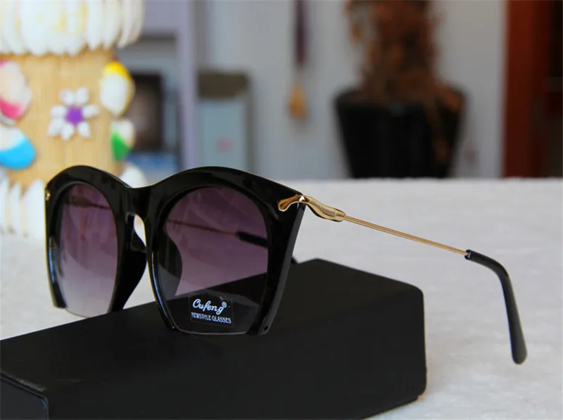Модные полуоправы кошачий глаз солнцезащитные очки женские новые модные круглые солнцезащитные очки UV400 стильные винтажные металлические черные De Sol Gafas