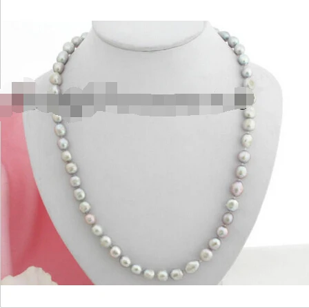 

shipping z1189 Exquisite 25" 13mm baroque gray FW pearl necklace