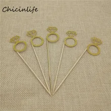 Chicinlife 5pcs/lot Glitter Diamond Ring Cupcake Topper Wedding Decoration Birthday Baking Decoration