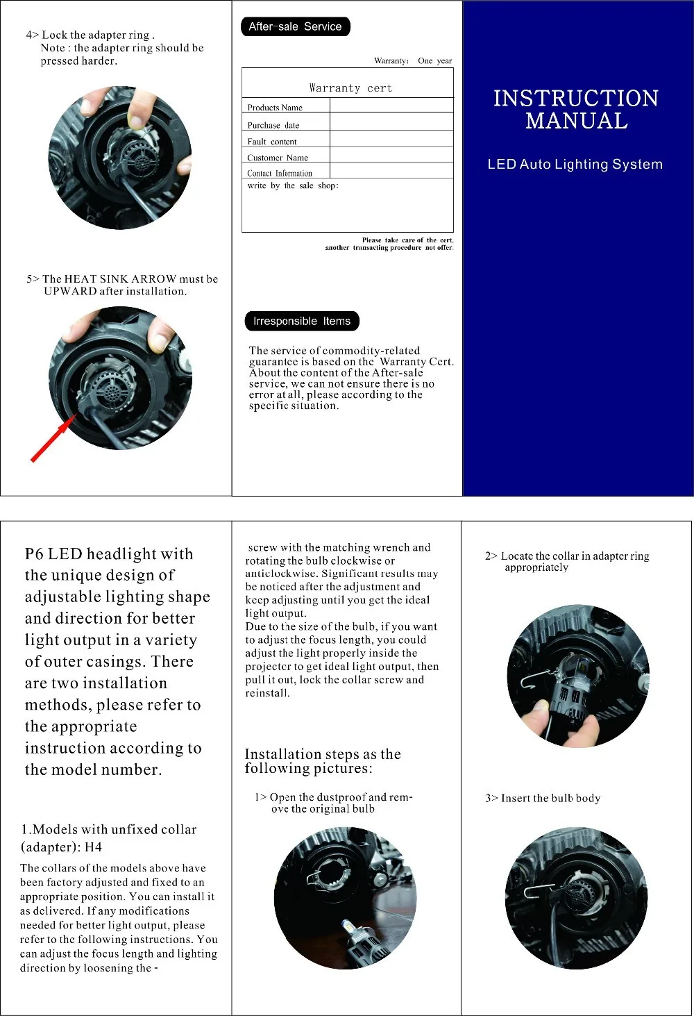 Autoki P7 H15 H4 H7 H11 9005 9006 5202 60 Вт 8400LM авто светодиодный фар Conversion Kit Canbus фары CSP Чип 6000 K