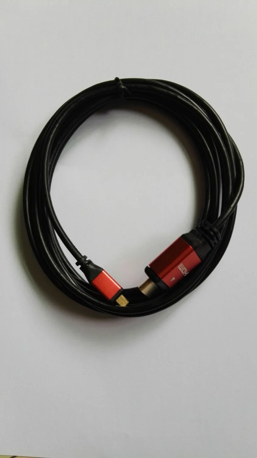 micro hdmi cable 3m 10FT Micro HDMI to HDMI cable with Ethernet for Cell phones for win8 4kx2k new metal shell freeshipping