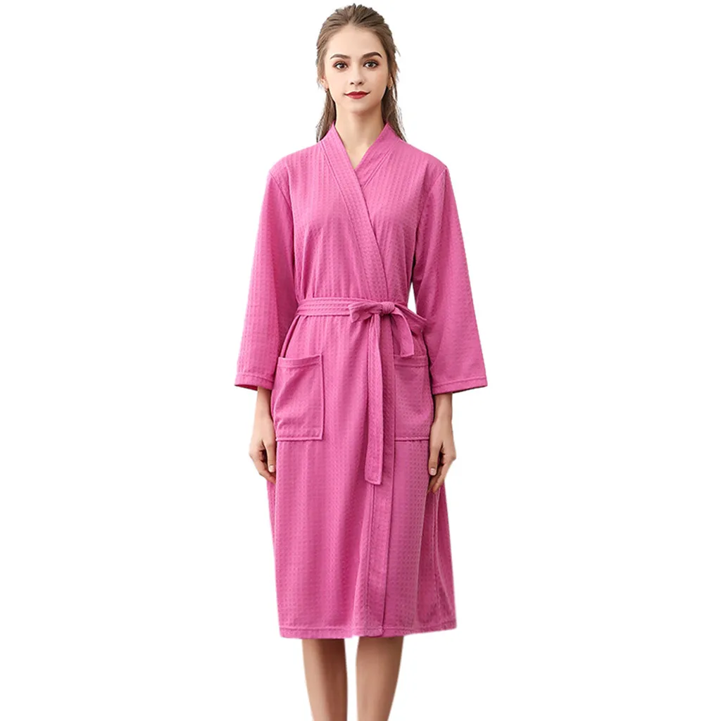 MUQGEW халат женский халат femme женская ночная одежда хлопок дышащий Сплошной цветной халат комбинированная Домашняя одежда Халат пальто# G3