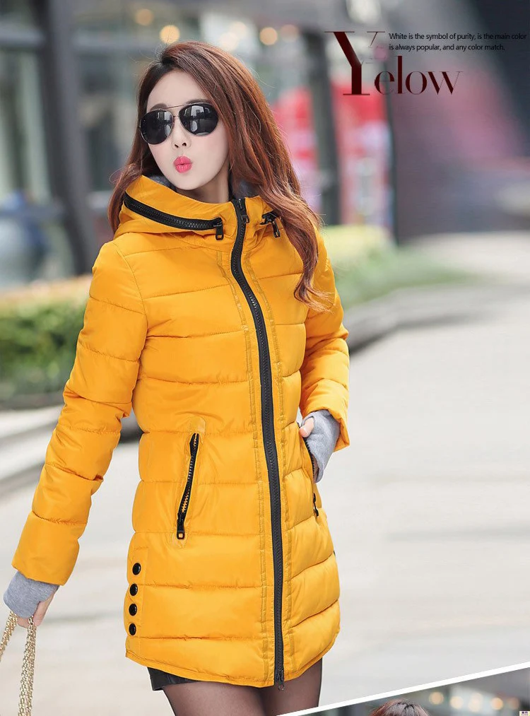 Ladies Autumn Winter Jacket Women Down Parkas Long Female Causal Hooded Zipper Black Jacket Coat Outwear chaqueta mujer