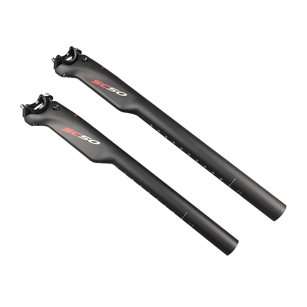Racing Seatpost Carbon Fibre Seat tube 3k Matte 350mm 400mm Length Road