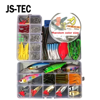 

Fishing Lure Set Mixed Minnow Spoon Worm Metal Hard Bait Soft Bait Plastic Silicon Lure Wobbler Frog Fishing Accessory A004