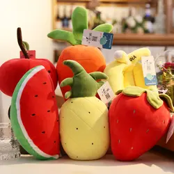 Kawaii Мультяшные плюшевые куклы игрушечные лошадки овощи и фрукты мягкие куклы Детский подарок ананас, банан Груша Яблоко клубника Чили