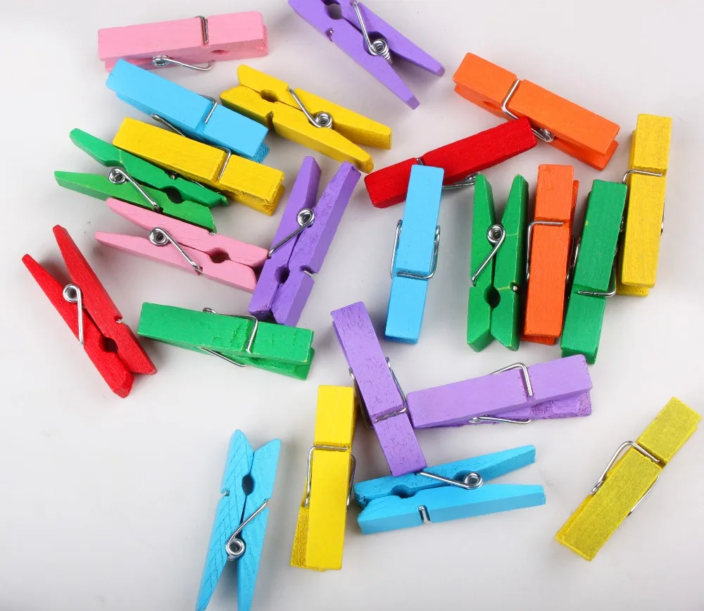 

Mixed color Mini Wooden Clothes Photo Paper Peg Pin Clothespin Craft Clips 25mm 30mm 35mm 45mm, 50 PCS XP0236
