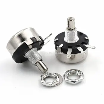 

2PCS/LOT WX110 010 WX010 10R 10 Ohm 3 Soldering Terminals 6mm Round Metal Shaft Single Turn Wire Wound Potentiometer Knob Switch