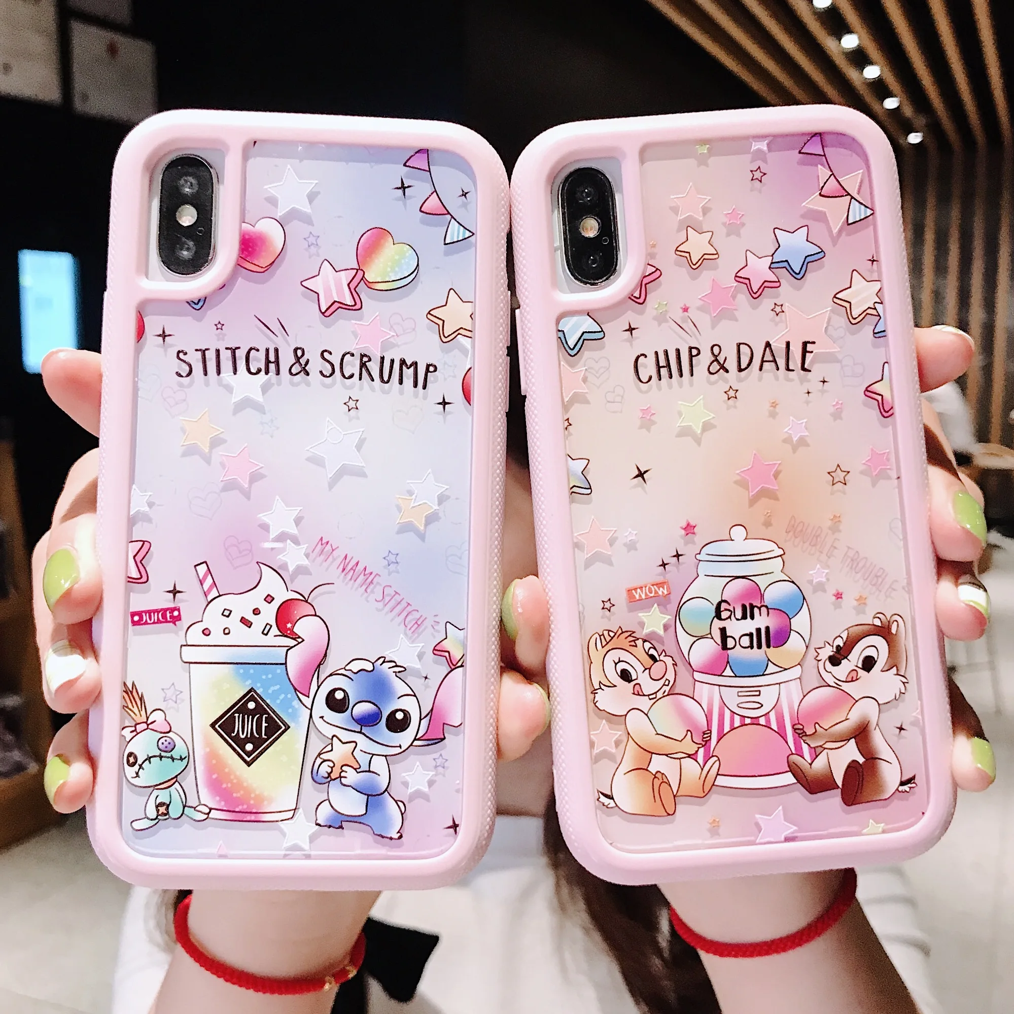 

Stitch Chip Dale Pattern Matte Relief PC Hard Case for iPhone 7 6s 6 8 Plus XR X XS Max Back Cover phone Case