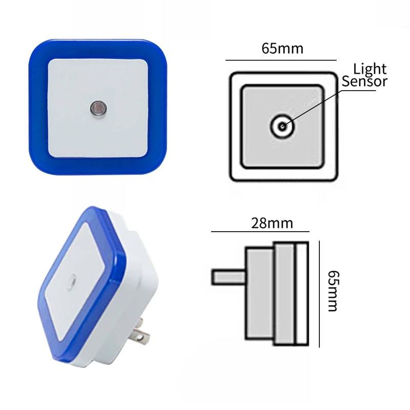 1 шт. EU/US Plug Светодиодный Ночник светильник для спальни настенный светильник для маленьких детей Автоматическое включение/выключение Датчик управления ночной Светильник